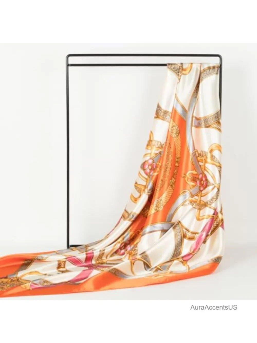 Like Silk Head Scarf Printed Square Scarf for Women 35 Inches